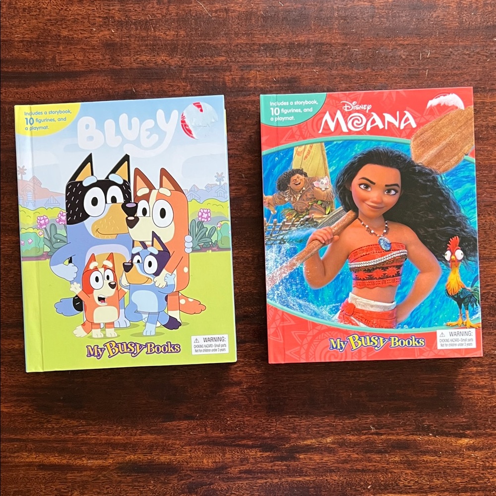 Bluey and Moana My Busy Books Set